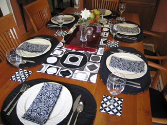 black & white centerpiece